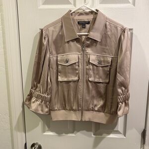 Kate & Mallory Satin Tan Utility Jacket